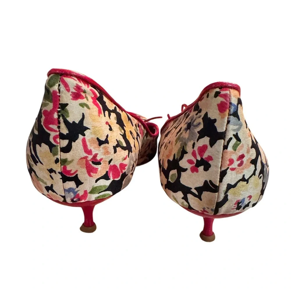 LAutre Chose Floral Kitten Heel Pointed Toe Pumps 38 vintage inspired silhouette - Picture 6 of 8
